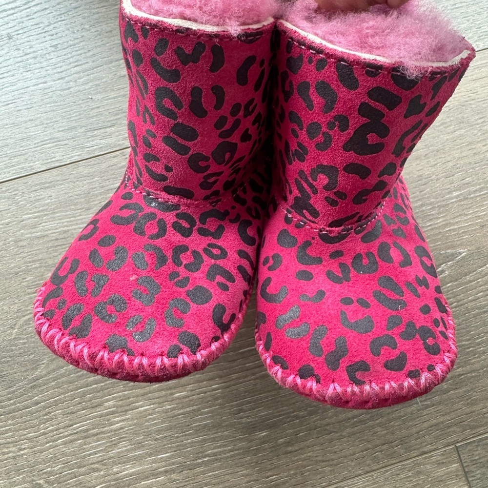 Ugg Pink Leopard Print Boots 2-3